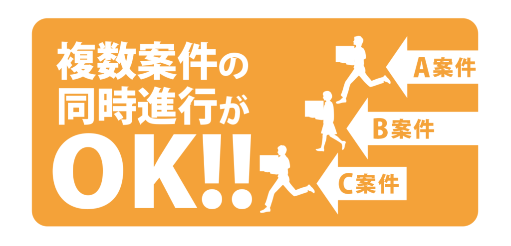 弊社プランの特徴 複数案件の同時進行がOK!!